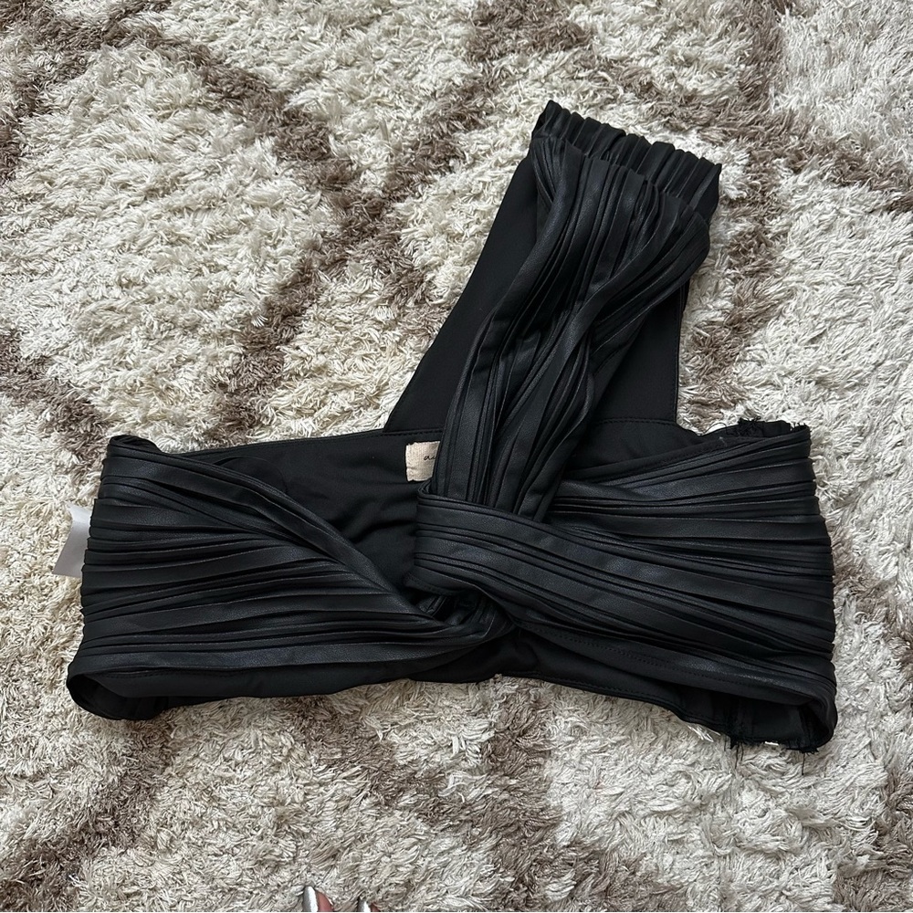 Vegan leather super crop top